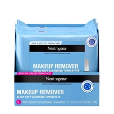Neutrogena Makeup Remover Wipes Alcohol-Free Twin Pack 2x25 Count Facial