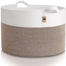 XXXL Cotton Rope Basket 22"x14" 100 Natural Cotton Baby Gift, Large Blank...