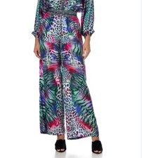 Camilla Wide Leg Silk Pants Mighty Meow Sz S