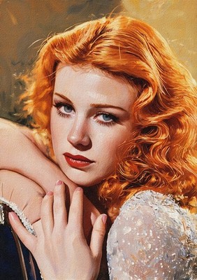 Ginger Rogers einzigartige Öle Illustration Druck 26 (A4 Format - 210 mm x 297 mm).