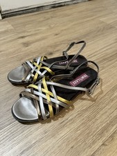 Vintage Famolare Wave There Strappy Sandals Gold/Silver Color Italy Size 10W