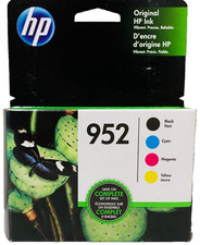 New Genuine HP 952 Black Cyan Magenta Yellow 4PK Ink Cartridges