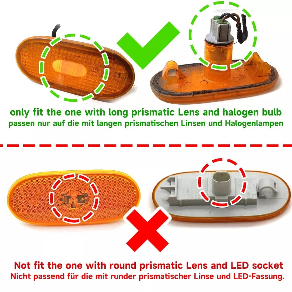 6pcs FOR MERCEDES SPRINTER W906 06-18 SIDE MARKER LIGHT LAMP L OR R BULB SOCKET - Image 2 of 4