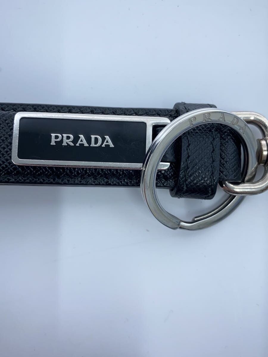PRADA Men's Leather Keychain in Black, Solid Color, 2PP68T thumbnail 3