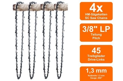 4 Sägeketten passend für Frontier F35AV | 30cm 3/8LP 45TG 1,3mm