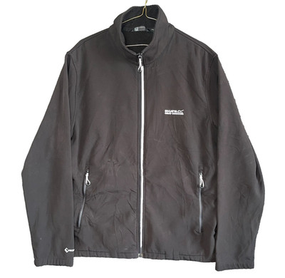Regatta Softshell Jacket Mens Large Black Long Sleeve Collar Polyester *Read