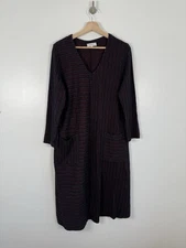Sahara Dress Size 3 UK 14 16 Red Midi Tulip Textured Winter Lagenlook Relaxed