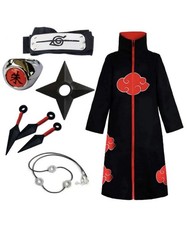 Naruto Akatsuki Cloak Halloween Anime Cosplay Sasuke Itachi Uchiha Headband