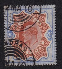 Rare India Stamp 1902-11 25r Used Telegraph Cancel SG 147