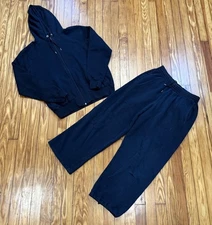 Air Jordan Jumpman Men’s Sweatsuit Sz Large Triple Black Sweatshirt & Sweatpants