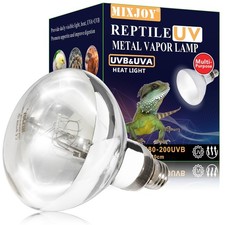 160W Reptile Heat Lamp Bulb, Full Spectrum UVA UVB Reptile Light Bulb, UVB Li...
