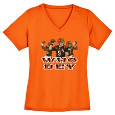 Joe Burrow Jamarr Chase Tee Higgins Bengals LADIES V-Neck Shirt T-Shirt