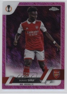2022 Chrome UEFA Club Competitions Pink Shimmer Refractor /250 Bukayo Saka pe8