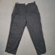 LOFT Tapered Pleated Pants Womens 8 Black Lyocell Elastic Back Waistband