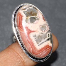 Rhodochrosite 925 Silver Plated Gemstone Handmade Ring US 6 Jewelry MJ