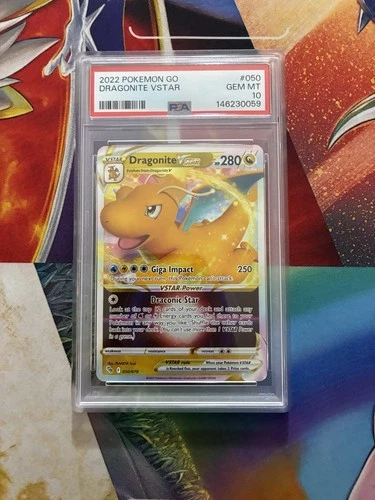 Pokemon Card Dragonite VSTAR 2022 Pokemon GO Full Art Holo Rare #050 PSA 10