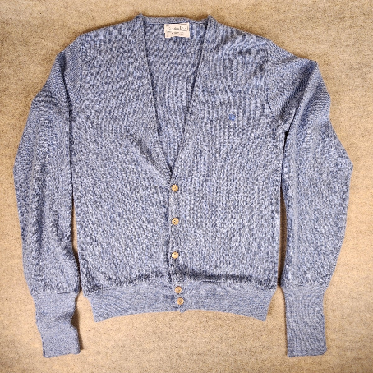トップス Christian dior Monsieur mohair cardigan Vintage Christian Dior Monsieur Cardigan Logo Sweater Mens M Blue
