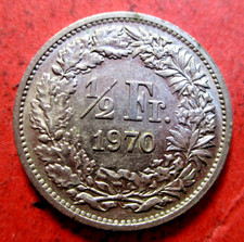 1970 SWITZERLAND 1/2 FRANC COIN  - # 70/8/25