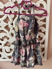 Zimmerman Kids Floral Rose Romper Cotton Crochet Trim Girls Size 6