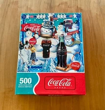 Coca Cola Puzzle Springbok 500 Pc featuring Snowman  20x20 from 2005 