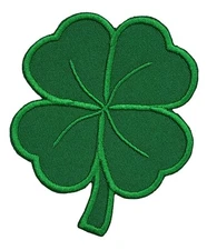 Four Leaf Clover Green Irish St. Patrick's Day Embroidered Iron on Patch      