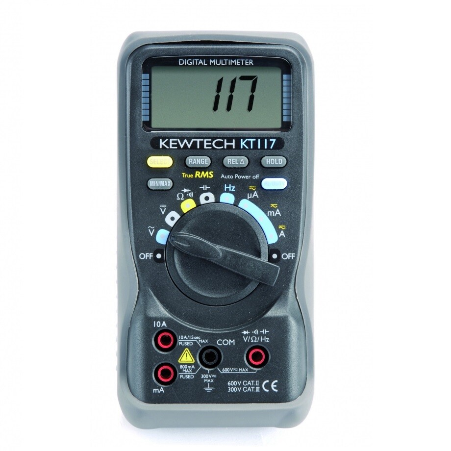 Kewtech KT117 Digital AC/DC Current & True RMS Multimeter - 600v