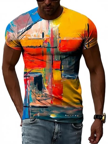Visual Illusion 3D Print T Shirt Mens Designer Clothes Summer Women Casual Shirt - Picture 2 of 33