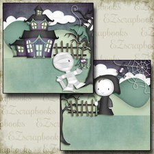 Jeepers Creepers NPM - Halloween - 2 Premade Scrapbook Pages - EZ Layout 4339