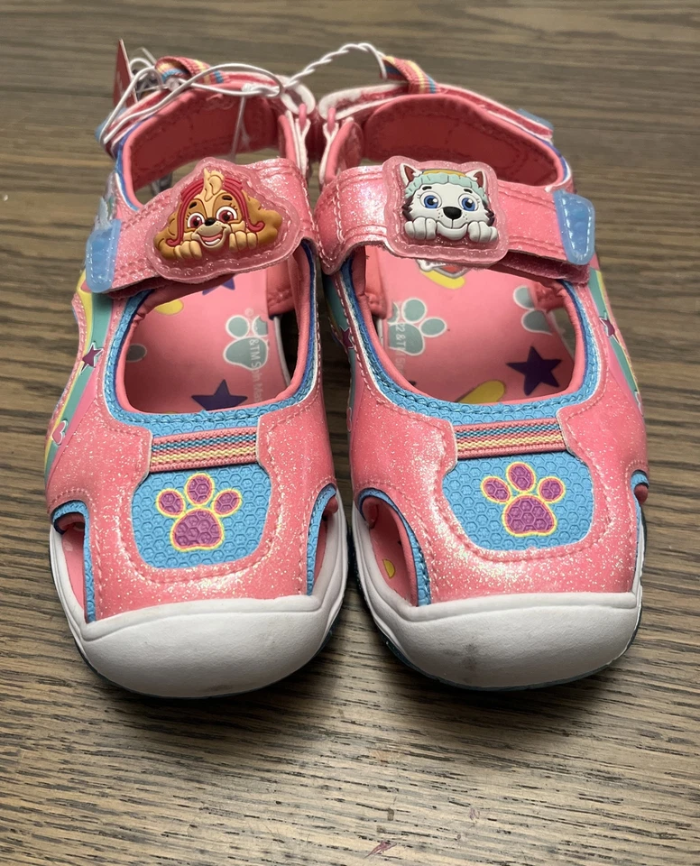 NEW Toddler Girls' PAW Patrol Ankle Strap Sandals - Pink 10T Foto 2 de 3