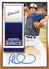 Peter Lambert signed Baseball Card (Rockies) 2015 Panini Contenders Rookie #24
