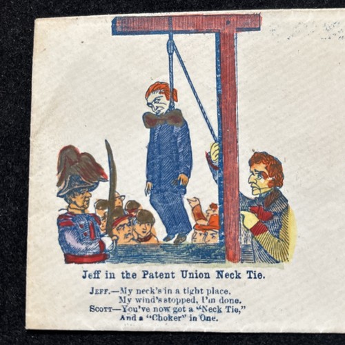 1861 ~ US CIVIL WAR COVER - ORNATE 'JEFF IN THE PATENT UNION NECK TIE' *SCARCE* - Picture 2 of 4