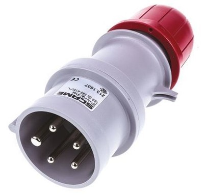 Rs Pro Ip44 Red Cable Mount 3p N E Industrial Power Plug Rated At 16a 346 A Ebay