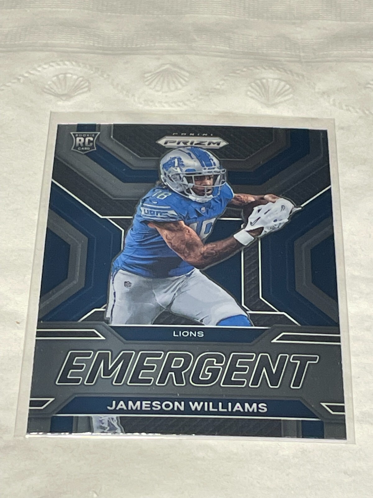 2022 PANINI PRIZM JAMESON WILLIAMS ROOKIE EMERGENT #E-9 DETROIT LIONS