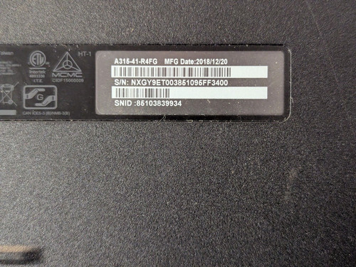 Acer Aspire 3 A315-41 R4FG Ersatzteile Displayeinheit Touchpad Power Jack Kühler