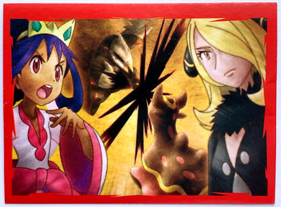 2022 POKEMON MASTER JOURNEYS Sticker EP #118 CYNTHIA VS IRIS PERU Edition