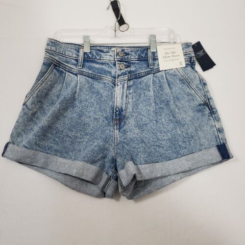 Abercrombie & Fitch The 80's Mom Short UltraHigh Rise Sz 12/31 Acid Wash New NWT