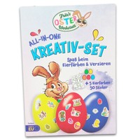 Itenga Ostern Kreativ Set Mit 5 Eier Farben Und 50 Sticker Aufkleber Dekoration