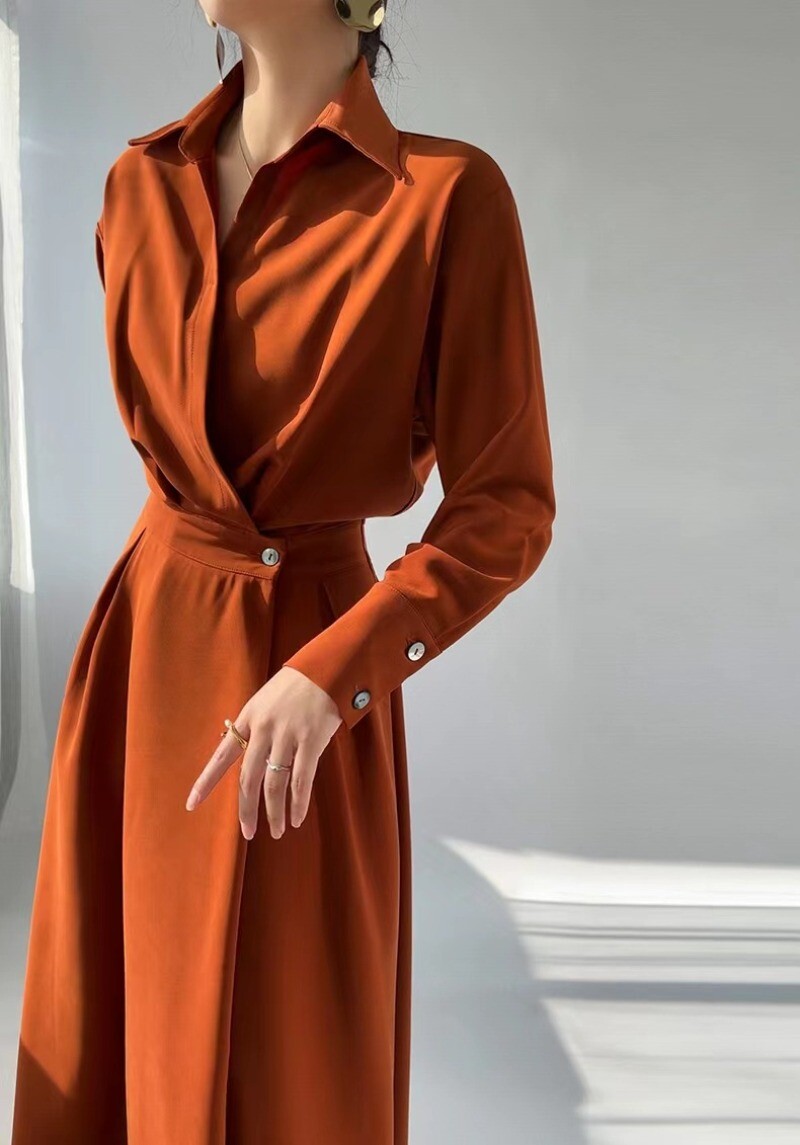 Women's Design Dress French Slim Fit Long/Short Sleeve Fashion A-line Skirt Chic