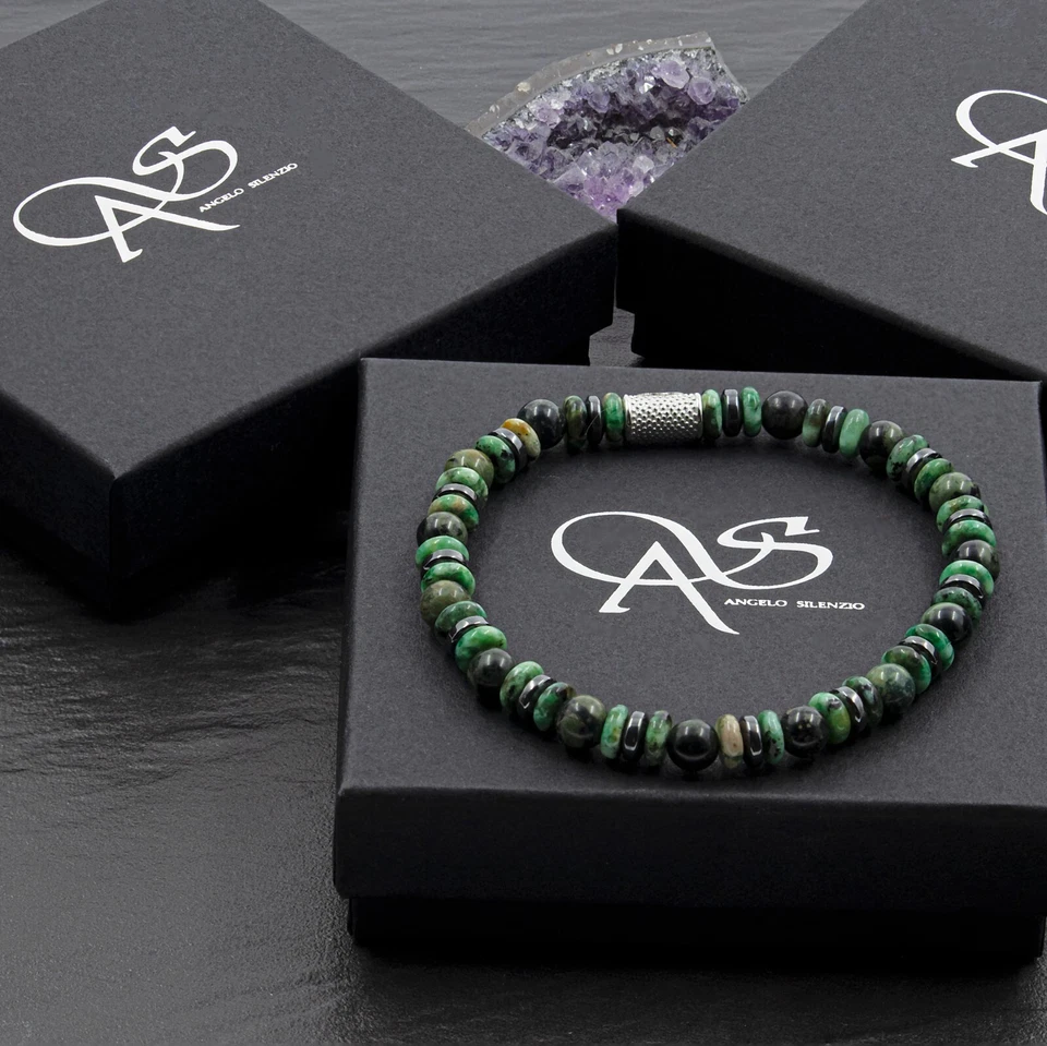 Perlenarmband African Türkis 6mm Perlen Disk AT 925 Sterling Silber Bracelet - Bild 4 von 4