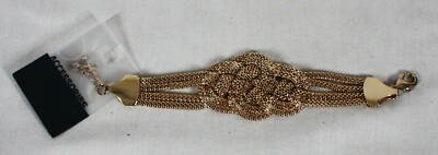 ACCESSORIES BRAND BEELINE GOLD TONE METAL CORD KNOT FASHION BRACELET NEW 