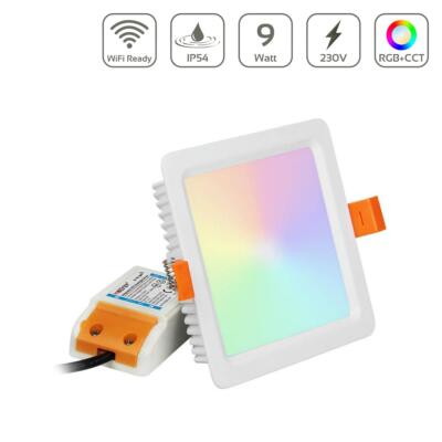 Eckiger MiBoxer LED Einbaustrahler RGB+CCT 9W 105x105mm 2,4GHz WiFiready Leuchte