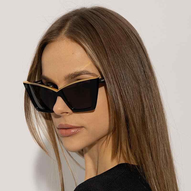 NUOVI OCCHIALI DA SOLE SAINT LAURENT SL 570 CERCHIO IN METALLO QUADRATO OCCHI DI GATTO ACETATO