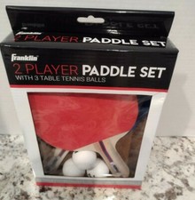 Ping Pong Paddles Franklin 2 Player Table Tennis Paddle Kit 3 Tennis Balls NIB