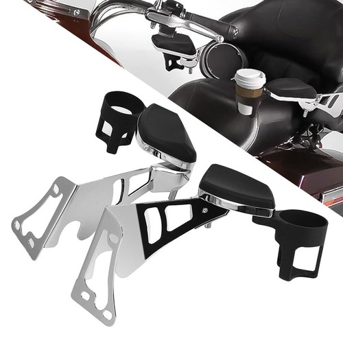 Tour Pack Arm Rests Fit For Harley Tour Pak Touring Chrome Passenger Armrests Cup Holder ...
