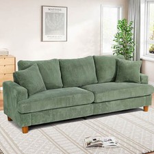 Modern 4 Seater Corduroy Sofa Bed with 2 Bolster Home Room Recliner Couch Sofa