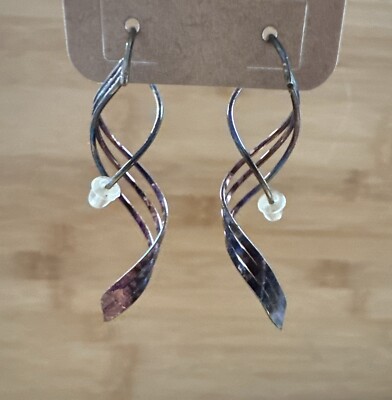 Mark Steel Sterling Silver Gold Filled Earrings Dangle Drop Hook New On Card USA