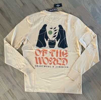 Smartwool Jiberish Mens T-Shirt Long Sleeve Cotton Graphic Of The World Lg  NWT