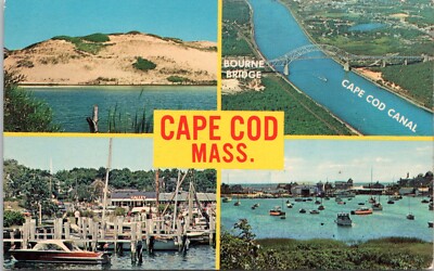 Multiple views of Cape Cod, Massachusetts - c1960s Chrome Postcard