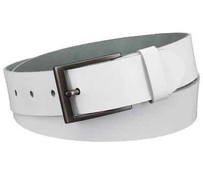 Ledergürtel 100% Echtleder,4 cm Gürtel MADE IN GERMANY, Weiss, EB532