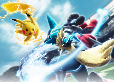Pokemon mega lucario vs pikachu Pad Gaming Mat Desk